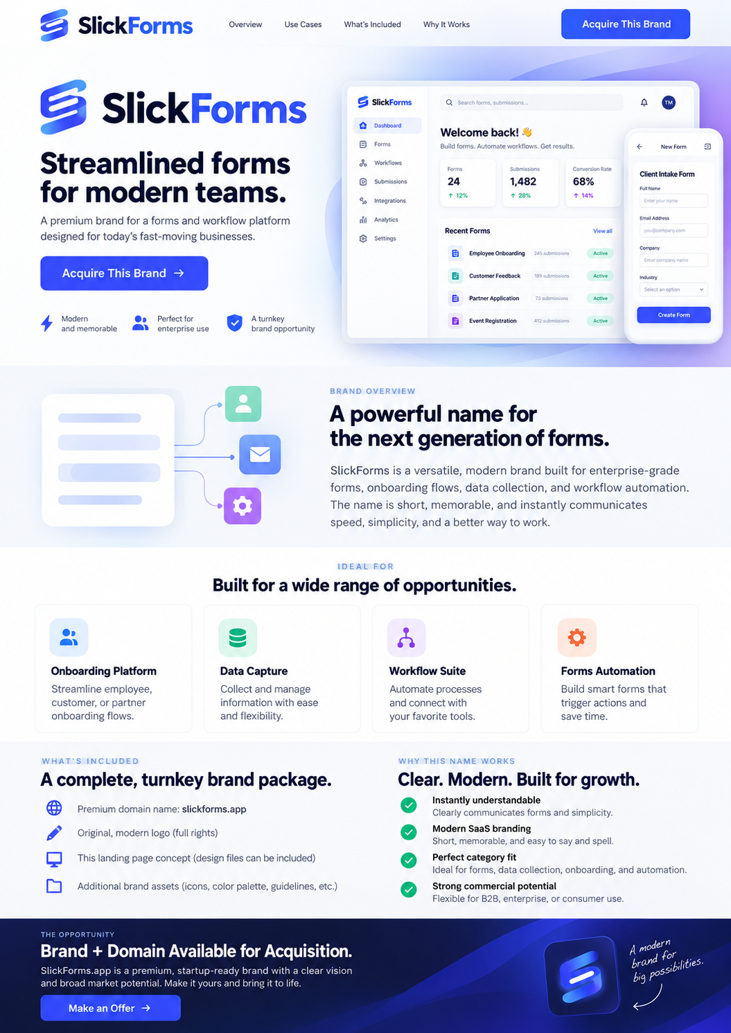 SlickForms landing page preview